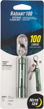 Nite Ize Radiant 100 Keychain Flashlight - Waterproof Mini Keychain Flashlight with Bright 100 Lumen Light - Waterproof Flashlight for Backpacks and Keys - Keychain Flashlight - Olive