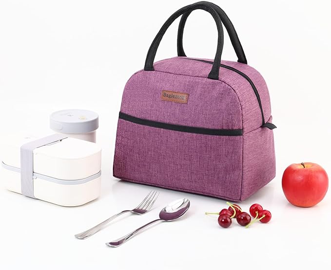 Insulated Lunch Bag for Women Men, Lunch Containers Reusable High Capacity Lunch Tote Bags for for Work Picnic (Purple)