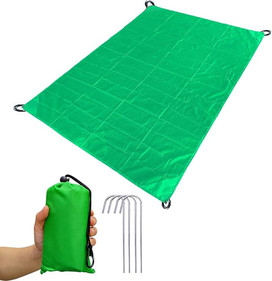 Pocket Blanket, 55”*79” Outdoor Foldable Compact Lightweight Tarp for Concert Festival Travel Backpacking Hiking, Beach Blanket Sandproof, Easily Fit Small Bag, Water Resistant Fast Dry Picnic Mat