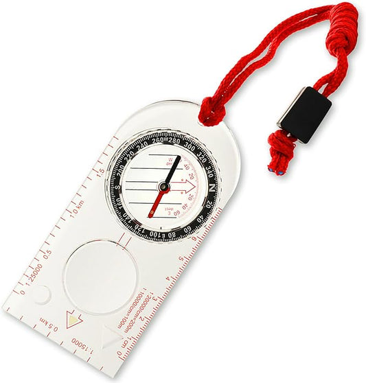 M-Tac Orienteering Compass for Map Reading - Baseplate Compass Survival Hiking Hunting Navigation