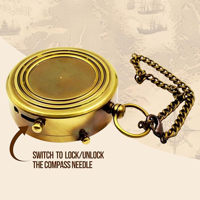 Brass Compass, Birthday Christmas Graduation Day Gift for Teenage Boys Girls Men Women