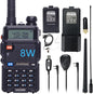 BAOFENG UV-5R 8W Ham Radio Handheld 2 Way Radio Long Range Dual Band VHF UHF Rechargeable Amateur Portable Walkie Talkie for Adults Hiking Hunting Camping Skiing Trip, Chirp Compatible