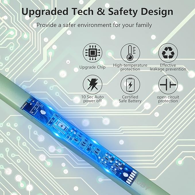 MEIRUBY Lighter Electric Candle Lighter Long Electronic Rechargeable USB Lighter Arc Windproof Flameless Lighters for Candle Camping BBQ Birthday Women's Day Gifts for Women Mom Wife Men, Green