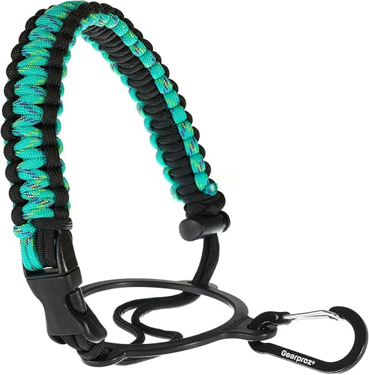 HydroCord Handle for Hydro Flask Wide Mouth Water Bottles, Hydroflask 1.0, Iron Flask, Thermoflask and Takeya Reusable Water Bottles, Paracord Survival Strap