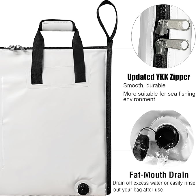 Buffalo Gear Insulated Fish Cooler 60in 71in 116in Large Kill Bag - Portable Waterproof, Keeps Ice-cold More Than 24 Hours