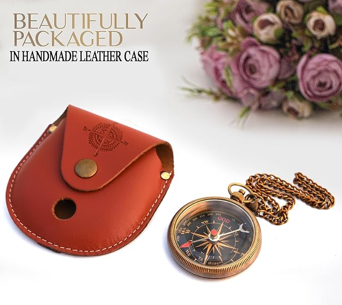 to My Son Compass with Wooden Box-Mom to Son Compass–Father to Son Gifts- to My Grandson -Graduation Day Gifts for Son-Birthday, Baptism, Graduation, Confirmation, Communion Compass for Women Men