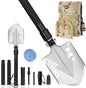 Survival Shovel Stainless Steel Folding Multi-Tool Survival Flashlight – Equipment for Outdoor With Self Defense Hiking Stick Hunting Emergency Survival Kit For Backpacking, Camping Gear