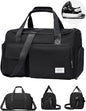 Small Duffle Bag for Men Women with Shoes Compartment Sports Gym Bags for Men Women Dry Wet Separated Pocket Travel Overnight Weekender Yoga Handbag Bag- Black
