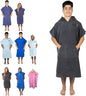 COR Surf Poncho Changing Towel Robe with Hood and Front Pocket | Thick Quick Dry Microfiber Wetsuit Poncho Towel for Surfing Beach Pool Swim (Large Dark Gray)
