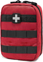 Carlebben EMT Pouch MOLLE Ifak Pouch Tactical MOLLE Medical First Aid Kit Utility Pouch (with Medical Supplies Red)