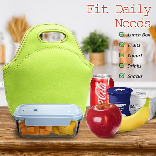 Neoprene Lunch Bags Thermal Insulated Lunch Tote Bag Reusable Washable Neoprene Picnic Bag for Women Men