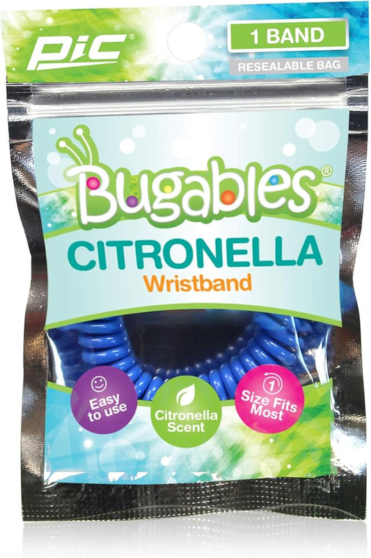PIC Bugables Citronella Scented Coil Wristbands, Reusable and Resealable, One Size Fits All (Pack of 24)