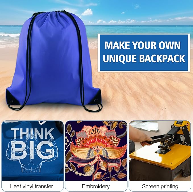 KUUQA 80Pcs Blue Drawstring Backpack Bag Sack Drawstring Bags Bulk String Bags Storage Bags for Sport Gym Traveling