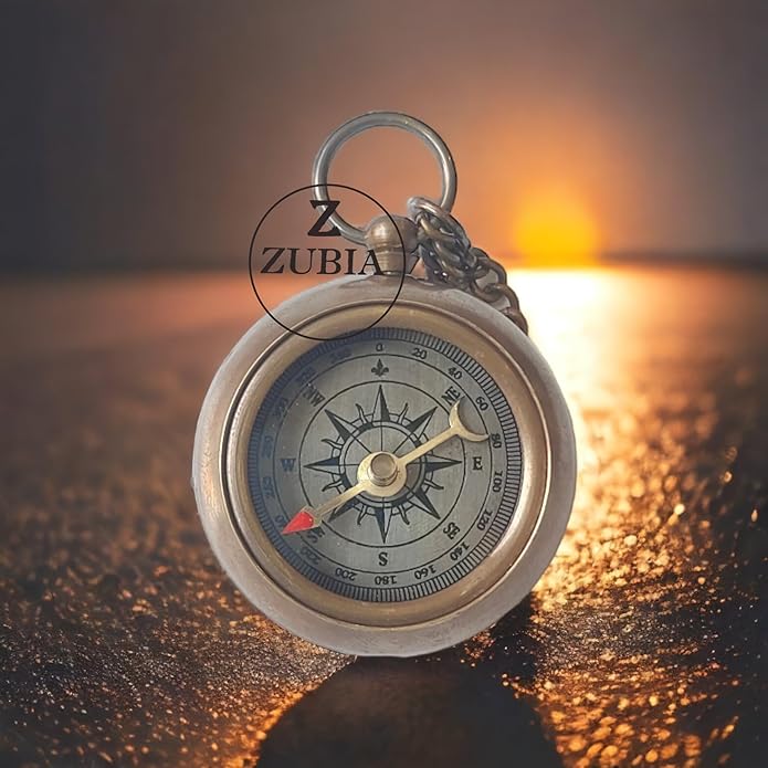 Solid Brass Compass Personalised Engraved with 'So You Can Always Find Your Way Back To Me', Compass on Chain with Leather Case for Birthday, Baptism, Anniversary or Hiking