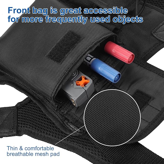 abcGoodefg Radio Chest Harness Chest Front Pack Pouch Holster Vest Rig for Two Way Radio Walkie Talkie(Rescue Essentials)