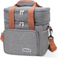 Double Insulated Lunch Bag for Women/Men, Thermal Lunchbox Leakproof Waterproof Cooler Bag with Adjustable Shoulder Strap for Adults, Lunch Bag for Work Office Camping Travel (12L, Gray)