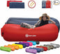 Nevlers 2 Pack Inflatable Loungers Air Sofa Couch | Perfect for Beach Chair Camping Chairs or Portable Hammock |Travel Bag Pouch, Pegs & 3 Pockets| Movie Seating & Camping Accessories Blow Up Lounger