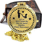 Brass Compass Unique Print ' Happy Anniversary ' Engraved Compass with Leather Case and Chain A Great Gift Item for Your Loved One