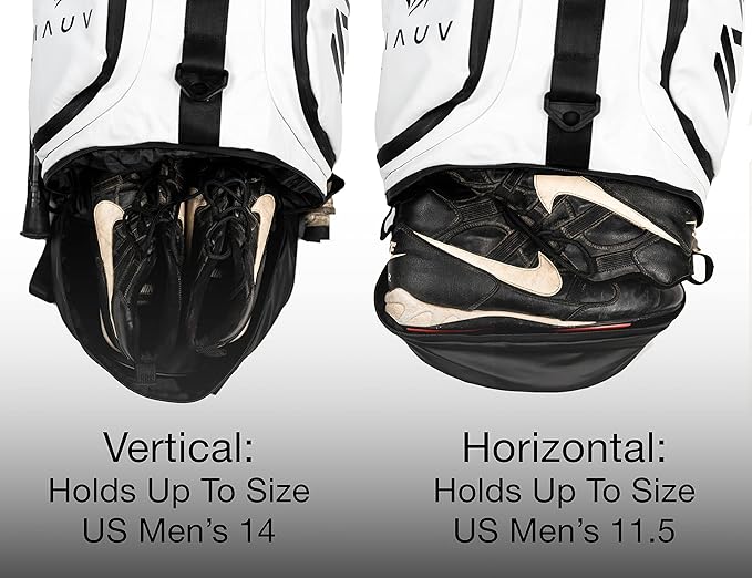 MAUV Premium Lacrosse Bag - Lacrosse Backpack - Holds Most Lacrosse or Field Hockey Equipment with Two Stick Holders and Separate Cleats Compartment - Black - Navy - Army Green - Arctic White