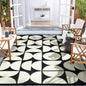 Wonnitar Waterproof 6x9 Outdoor Rug for Patio Clearance, Reversible Plastic Straw Rug Large Portable Camping RV Rug, Geometric Outside Area Rug for Backyard Balcony Garden (Black & White,6'x9')