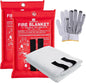 Fire Blanket for Home and Kitchen, 2 Pack Emergency Fire Blanket with Gloves, 40”x 40” Fire Extinguisher Blanket, Fire Suppression Blanket Fire Retardant Blanket for Camping Car Survival