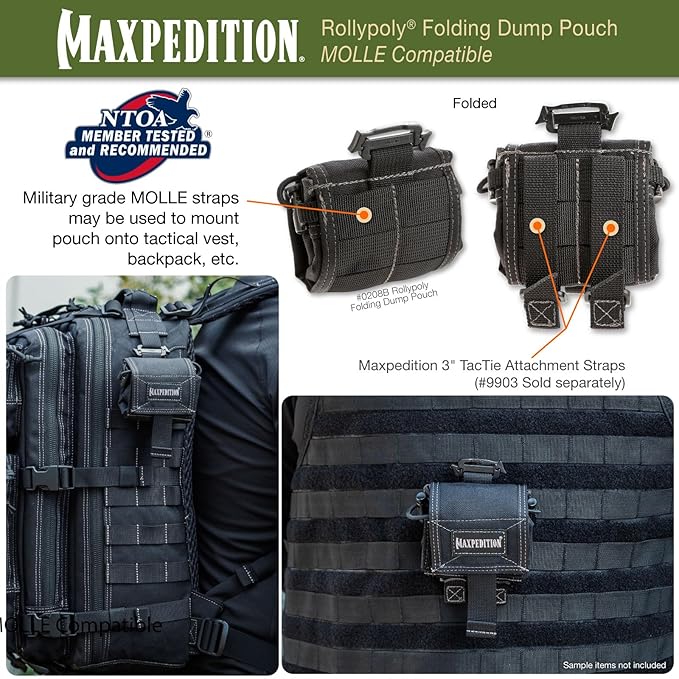Maxpedition Rollypoly Folding Dump Pouch (Black) 9.4 inch