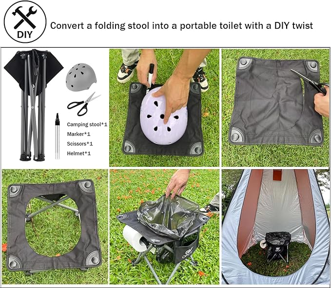 Opliy Camping Stool, Folding Small Chair Portable Camp Stool for Camping Fishing Hiking Gardening and Beach, Camping Seat with Carry Bag (Gray)
