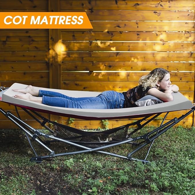 CYMULA Camping Cot Mattress 2in Memory Foam Sleeping Pad,Soft Warm Non-Slip Camping Mattress Topper with Retaining for Adults,Portable Roll up Mattress Pad for Travel (75 x30)（only Mattress）