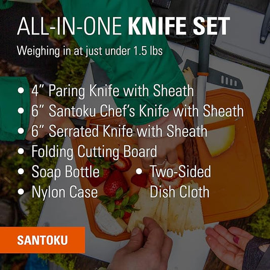 GSI Outdoors, Santoku Knife Set, For Camping, Grey