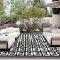 OutdoorLines Outdoor Plastic Area Rugs for Patio 5x8 ft - Reversible Outside Carpet, Stain & UV Resistant RV Mats, Straw Rug for Camping, Deck Garden, Porch and Balcony, Geometry Black & Light Grey