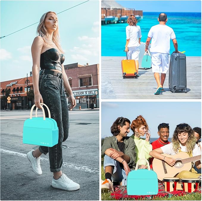 Lunch Bag Lunch Box for Women Men Reusable Insulated Lunch Tote Bag,Food Handbags Case High Capacity for Travel Work Picnic Beach,Cyan