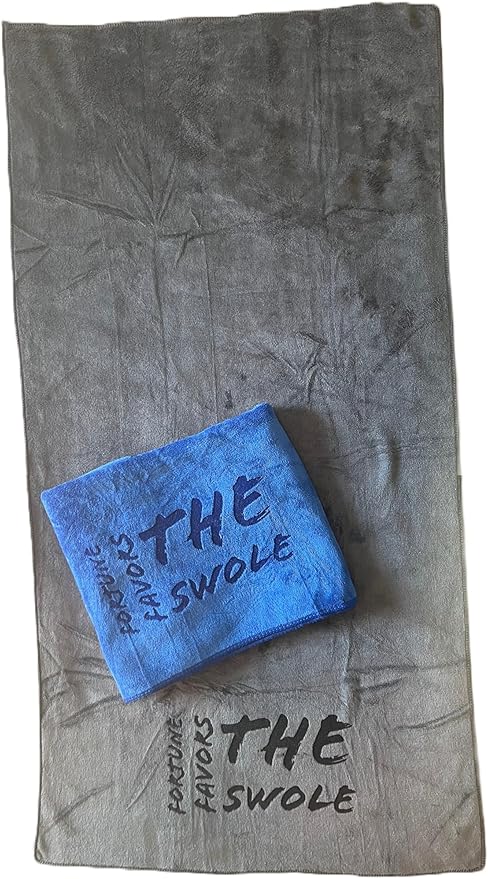 Microfiber Towel - Perfect Sports, Camping, Exercise, Yoga Towel. Fast Drying, Super Absorbent. Suitable for Gym, Yoga, Camping, Beach, Swimming, Exercise. (Grey/Red)