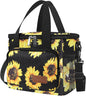 Femuar Lunch Bags for Women/Men, Insulated Lunch Bag for Work Office - Lunch Cooler Bag Leakproof Lunch Box with Adjustable Shoulder Strap - Sunflower