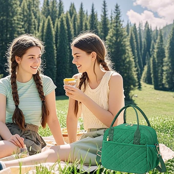 CAMTOP Lunch Box for Women Men Insulated Lunch Bag Lunch Tote Bag Leakproof Thermal Cooler Large Capacity for Travel Work School Picnic (Z-Green)