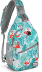 ZOMAKE Sling Bag for Women Men, Small Crossbody Sling Backpack, Mini Water Resistant Shoulder Daypack for Travel, Anti Thief Chest Bag for Hiking, Sports(Flamingo Blue)