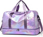 Travel Bag, Gym Bag for Women, Weekender Bags for Women, 40 L Waterproof Duffel Bag, with Shoe and Wet Compartments, Perfect for Gym,Overnight and Travel Use (Purple)