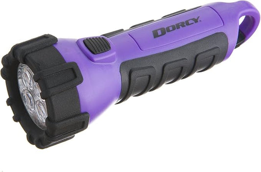 Dorcy 55 Lumen Floating Water Resistant LED Flashlight Bundle with Carabineer Clip, Purple (41-2508) and Pink (41-2509)