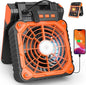 Solar Camping Fan with LED Lantern,10400mAh Rechargeable Battery Powered with Solar Panel, Perfect Quiet Battery Operated Tent Fan for Picnic, Barbecue, Fishing, Travel