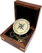 Handcrafted Brass Compass Not All Those Who Wander are Lost Antique Dial Marine Brass Compass Sailor Gifts Direction Pocket Compass for Men, Camping, Graduation Gift Vintage Home Item with wooden Case