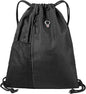 Drawstring Backpack Sports Gym Bag for Women Men Large Size With Two Zipper Pockets and Water Bottle Mesh Pockets