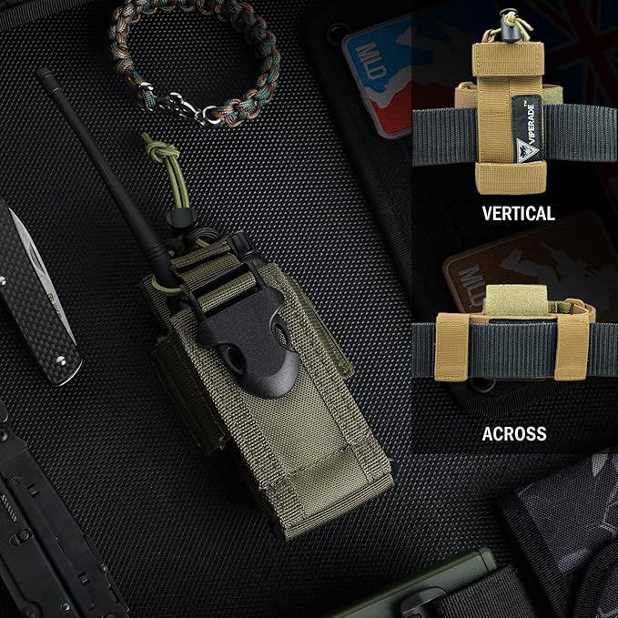 VIPERADE Radio Holster, MOLLE Radio Pouch for Vest, Universal Walkie Talkie Holster Radio Holder for Duty Belt, Police Radio Holder Tactical Radio Pouch for Baofeng, Motorola