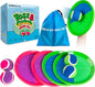 EVERICH Upgraded Toss and Catch Ball Game Set - Indoor and Outdoor Games for Kids 3-12, Beach Sand Pool Water Toy Includes 4 Paddles 4 Sticky Balls, Great Birthday Easter Gifts for Boys Girls
