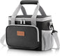 Lifewit Large Lunch Bag Insulated Lunch Box Soft Cooler Cooling Tote for Adult Men Women, Gray and Black 12-Can (9L)