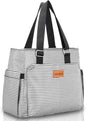 Large Women Lunch Bags/Insulated Adult Lunch Box/Leakproof Cooler Lunch Tote Bag with Storage Pocket. Reusable Lunch Purse for Work Picnic Hiking 12L, Stripe