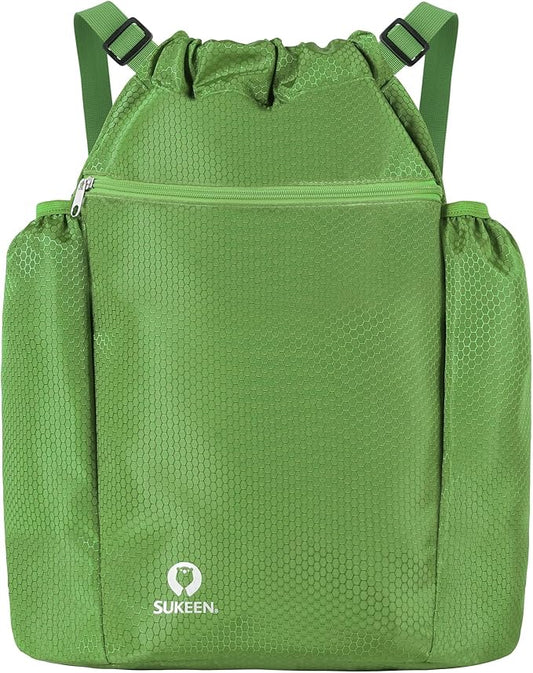 Sukeen Drawstring Backpack Swim Bag Lightweight String Backpack for Beach Pickleball Swimming Pool Gym Workout Gear Sport