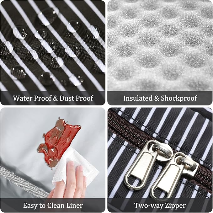 Lunch Bag for Women Men Insulated Reusable Large Lunch Box Adult Striped Leakproof Portable Cooler Tote Bags for Work Picnic