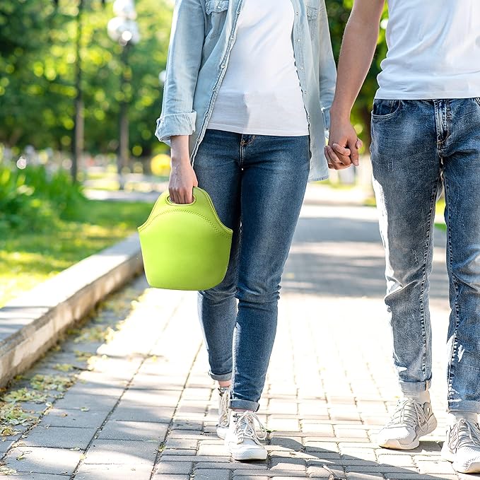 Neoprene Lunch Bags Thermal Insulated Lunch Tote Bag Reusable Washable Neoprene Picnic Bag for Women Men