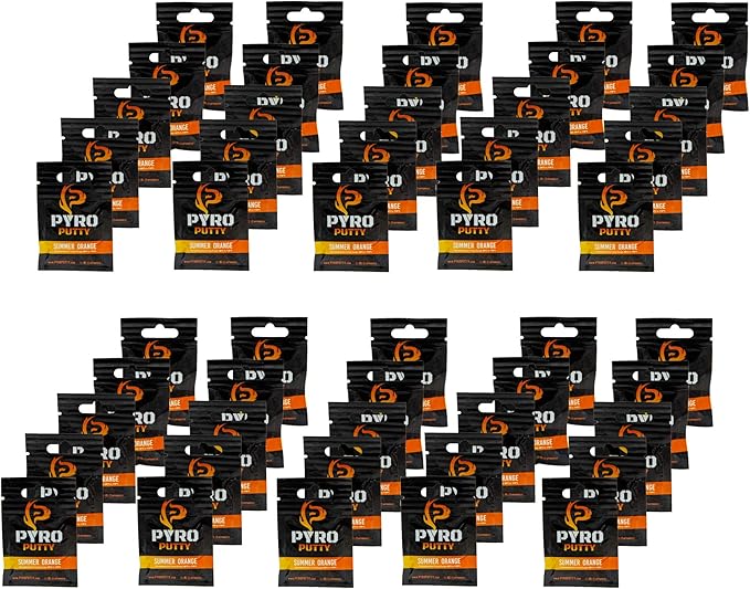 Phone Skope Pyro Putty Fire Starter Single Use 20 or 50 ct Foil Packs | for One Use & Avoids The Sticky Mess | Tear, Separate, Ignite