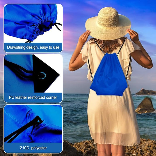 KUUQA 60Pcs Blue Drawstring Backpack Bag Sack Drawstring Bags Bulk String Bags Storage Bags for Sport Gym Traveling