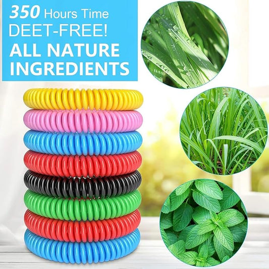 Mosquito Bracelets, 36 Pack Individually Wrapped Wristbands, DEET Free, Natural and Waterproof Bands, Camping Travel Essentials